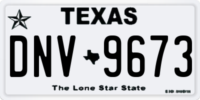 TX license plate DNV9673