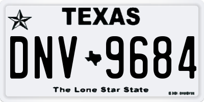 TX license plate DNV9684