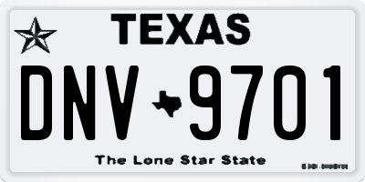 TX license plate DNV9701
