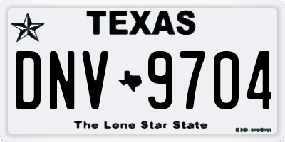 TX license plate DNV9704