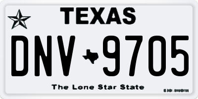 TX license plate DNV9705