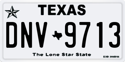 TX license plate DNV9713