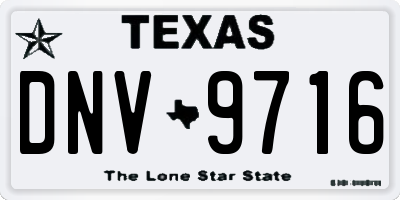 TX license plate DNV9716