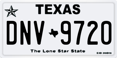 TX license plate DNV9720