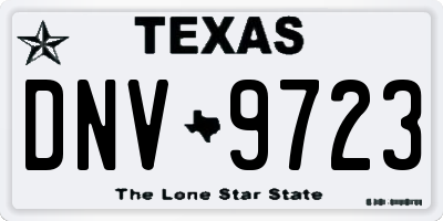 TX license plate DNV9723