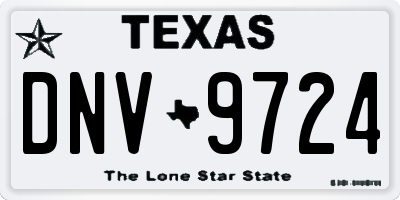 TX license plate DNV9724