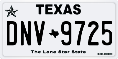 TX license plate DNV9725