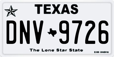 TX license plate DNV9726