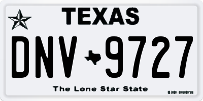TX license plate DNV9727