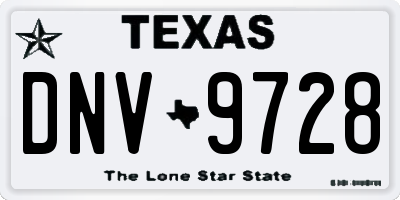 TX license plate DNV9728