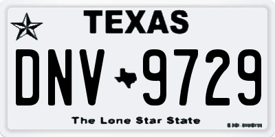 TX license plate DNV9729