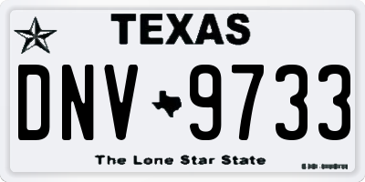 TX license plate DNV9733