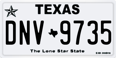 TX license plate DNV9735