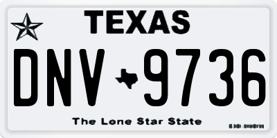 TX license plate DNV9736