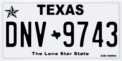 TX license plate DNV9743
