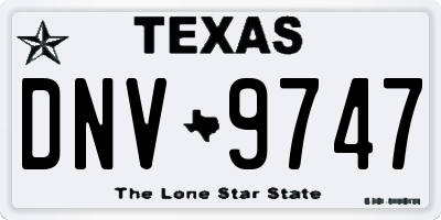TX license plate DNV9747