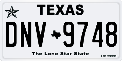 TX license plate DNV9748