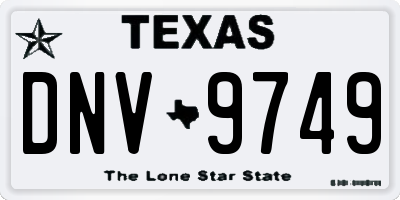 TX license plate DNV9749
