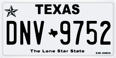 TX license plate DNV9752
