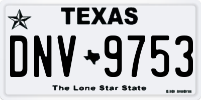 TX license plate DNV9753