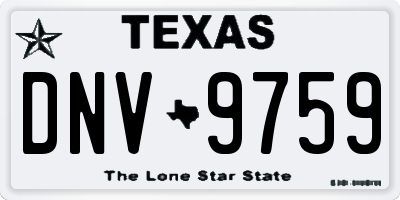 TX license plate DNV9759