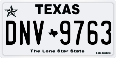 TX license plate DNV9763