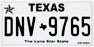 TX license plate DNV9765