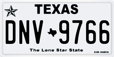 TX license plate DNV9766