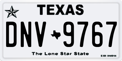 TX license plate DNV9767