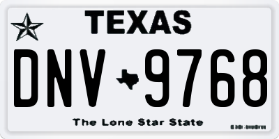 TX license plate DNV9768