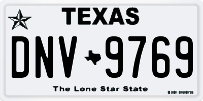 TX license plate DNV9769