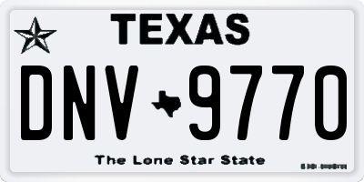 TX license plate DNV9770