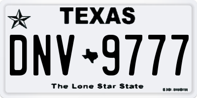 TX license plate DNV9777