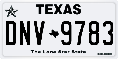 TX license plate DNV9783
