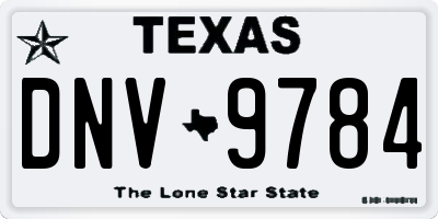TX license plate DNV9784