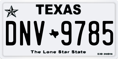 TX license plate DNV9785