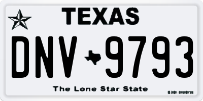 TX license plate DNV9793