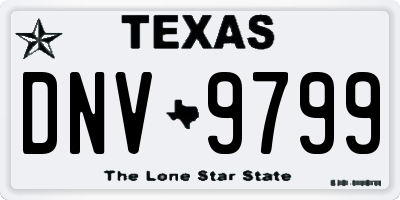 TX license plate DNV9799