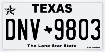 TX license plate DNV9803