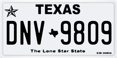 TX license plate DNV9809