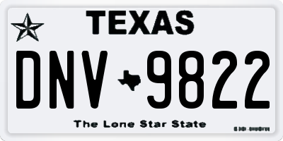 TX license plate DNV9822