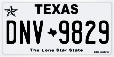 TX license plate DNV9829
