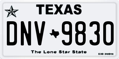 TX license plate DNV9830