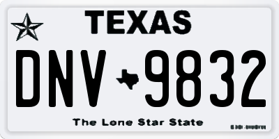TX license plate DNV9832