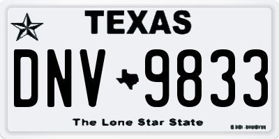 TX license plate DNV9833