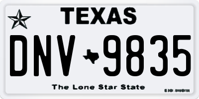 TX license plate DNV9835