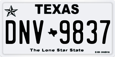 TX license plate DNV9837