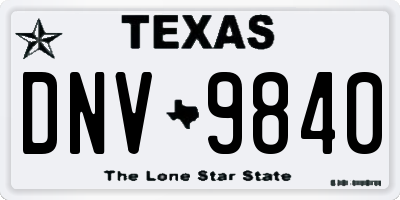 TX license plate DNV9840