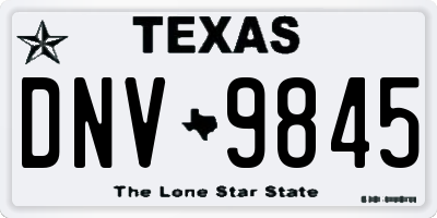 TX license plate DNV9845