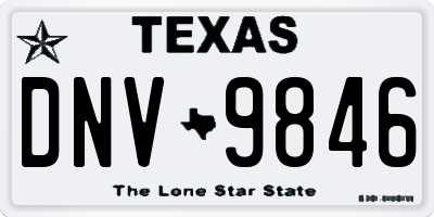 TX license plate DNV9846